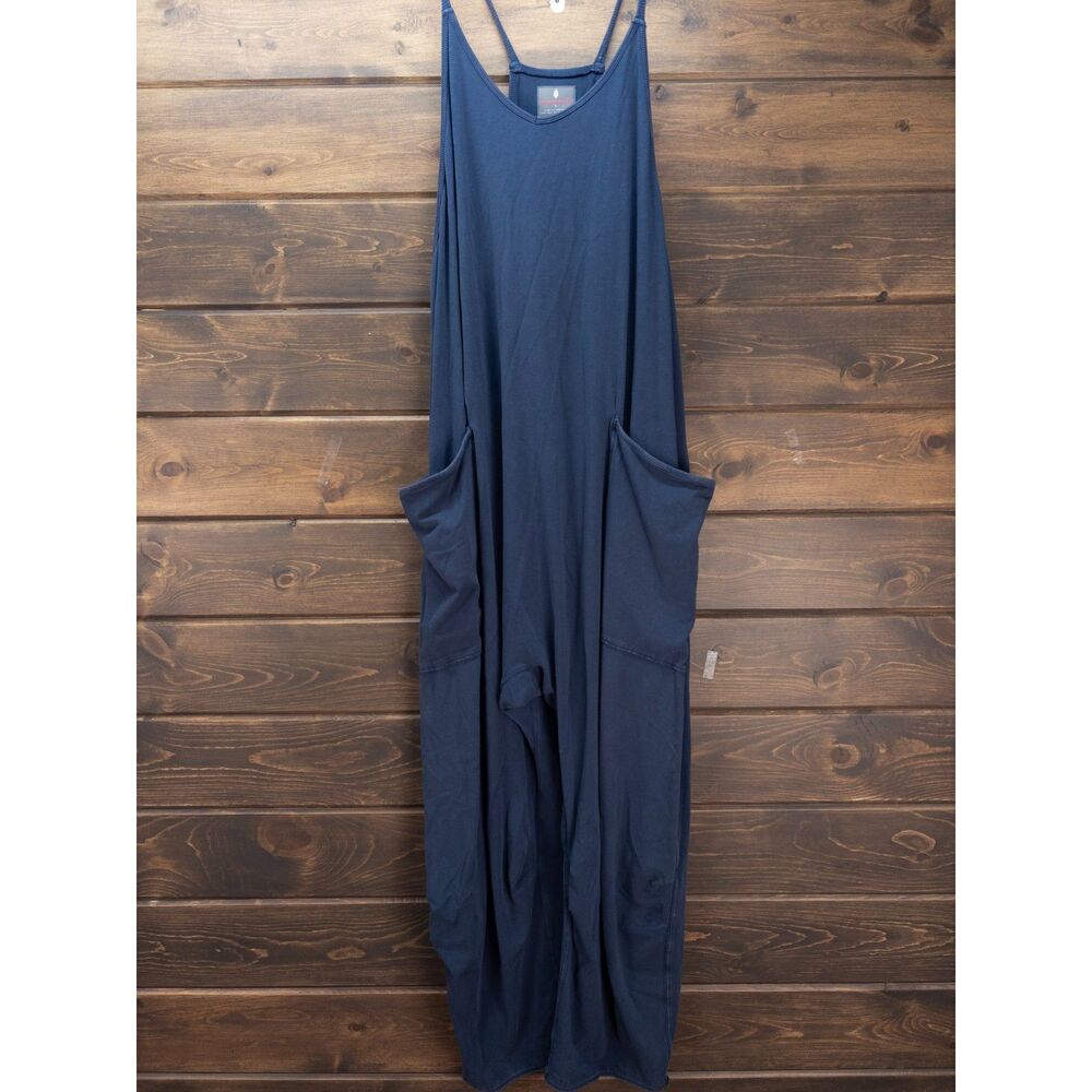 Free People Movement Hot Shot Onesie Navy Sleeveless Romper Size Large Jumpsuit - Picture 3 of 9
